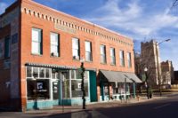 On the corner of S. Pearl St. and Iowa Ave. the Alkire block was built in 1891. Cameron Church is the only Landmarked building on this part of Pearl Street. Photo taken by: Lucy Graca