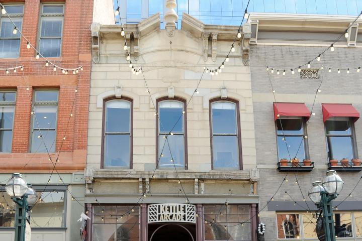 a store front at day