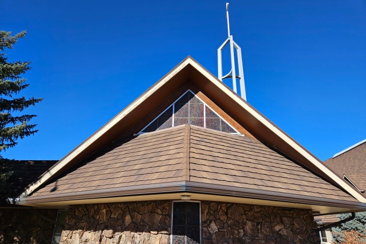 the roof of a building
