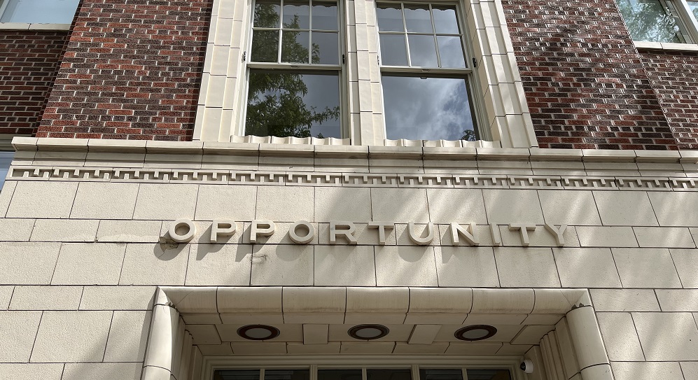 Opportunity a close up of a brick building