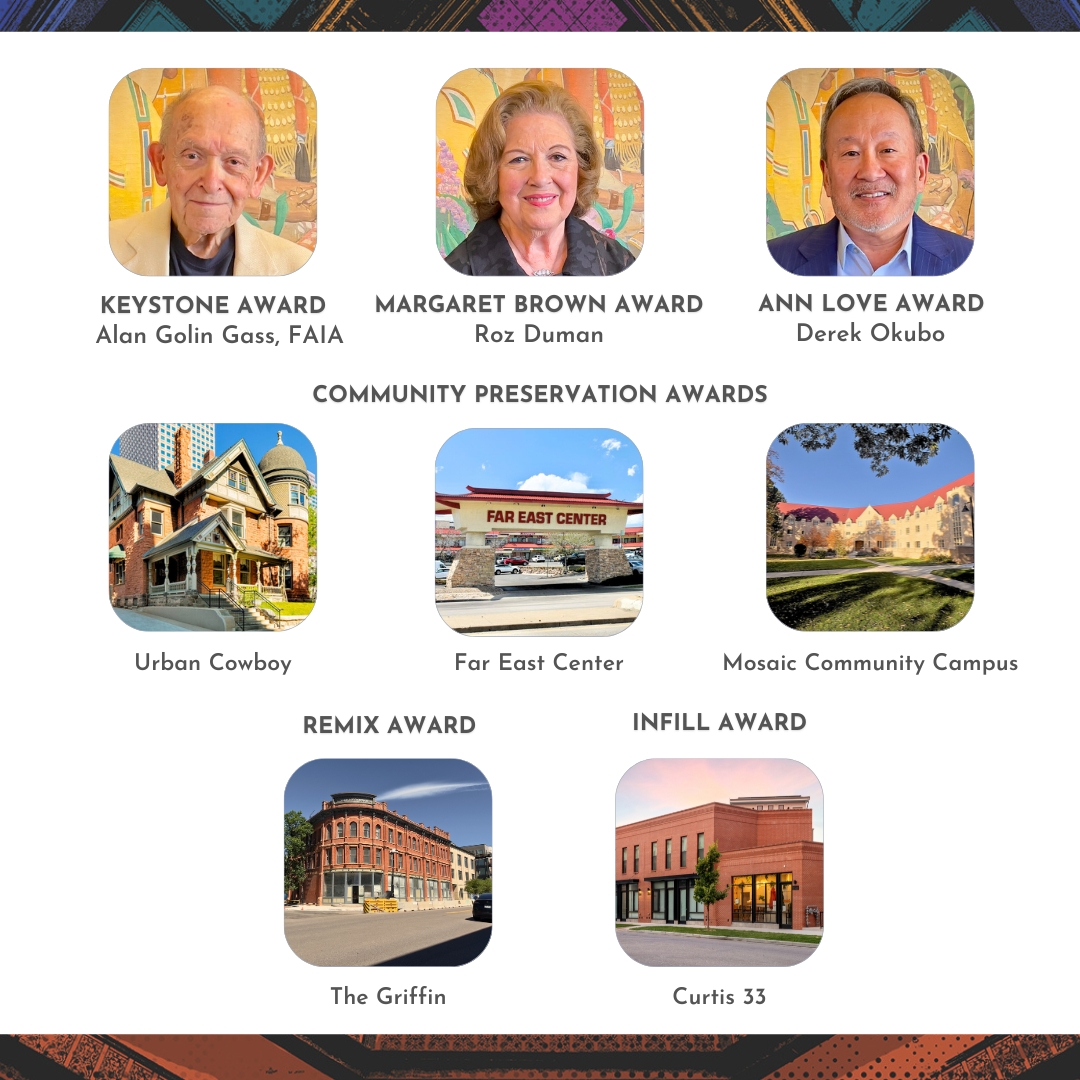2025_HONOREES_e-blast Collage of award winners with photos, including buildings and recipients.